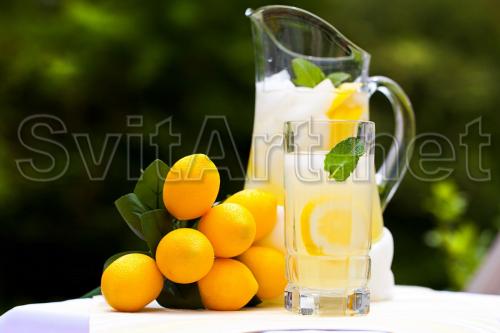 Lemons and decanter of lemonade - F-268