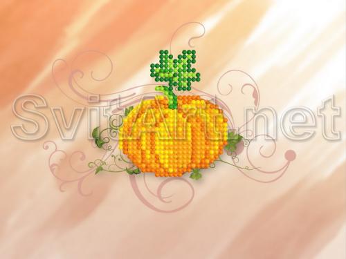 Yellow pumpkin with green sprout - M-019