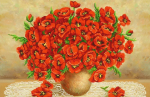 Red poppy. Poppies in a vase. - SI-546