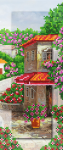 Casa cu un acoperiș roșu și flori - A-331c