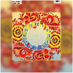 Clock in flower ornament - XB CH-005