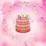 Celebratory cake with candles - M-016
