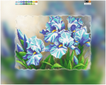 Blue lilies on stalks  -  A-054a