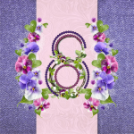 Eighth March on a violet background - M-044