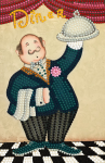 Waiter with a closed dish - SI-287a