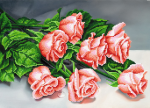 A bouquet of roses on a table - A-124