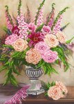 Vase with flowers on the table - A-023