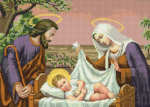 Joseph and Mary near Jesus - A-348a