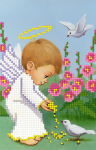 Angel feeds birds - SI-588
