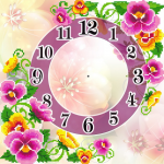 Pink flower clock - CH-001