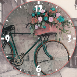 Watch with bicycle and flowers - CR-006
