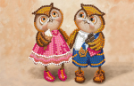 Cartoon couple of owls - SI-619a