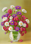 Bouquet of beautiful multi-colored daisies - A-319