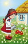 Girl watering flowers - SI-553a
