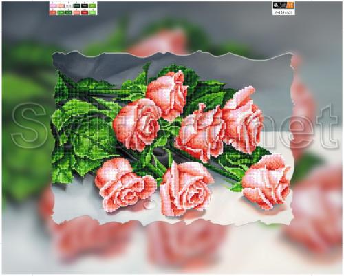 Bouquet of pink roses -  A-124