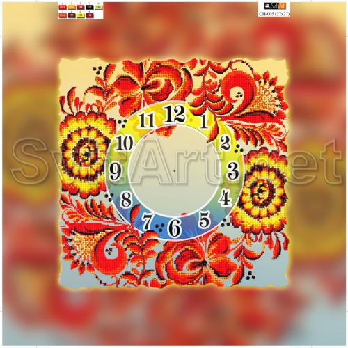 Clock in flower ornament - XB CH-005