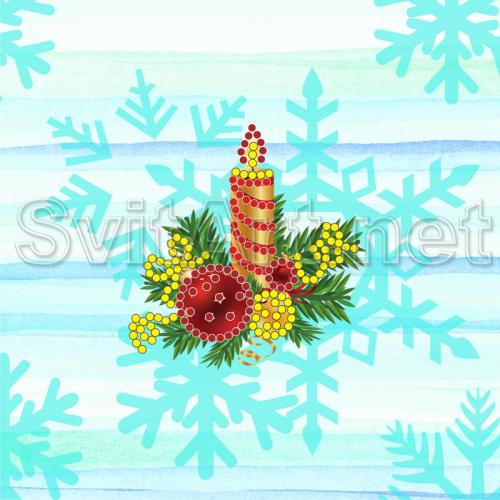 Candle and decorated spruce - M-026