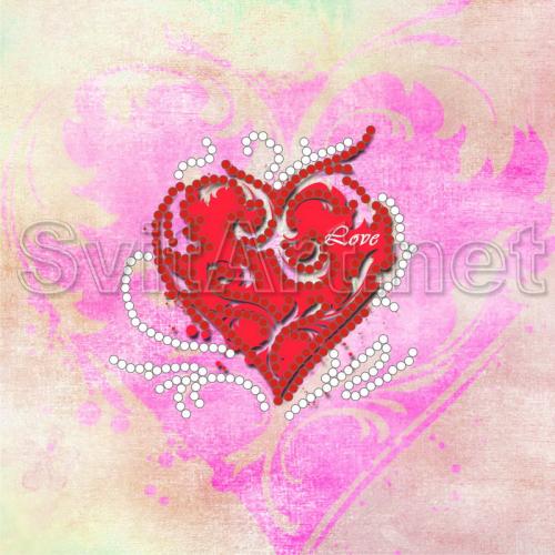 Red heart in a pink heart - M-030