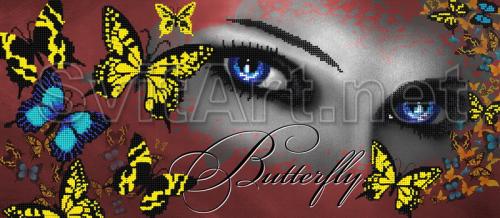 Female eyes and butterflies - A-110