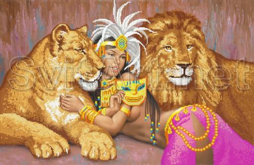 Woman and lions - A-099