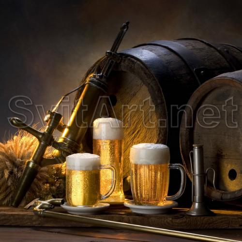Brewed beer in glasses - F-003