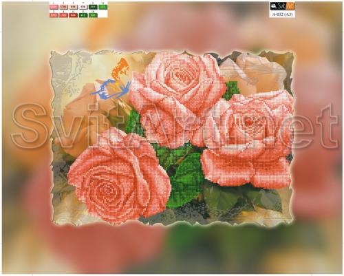 Orange roses with leaves -  A-032