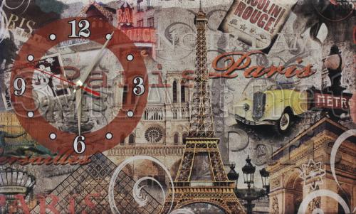 Clock with edging on the background of the Eiffel Tower - CH F-062