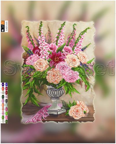 Vase of flowers and ferns -  A-023