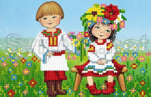 Boy and girl in the clearing - SI-552a