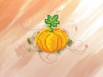 Yellow pumpkin with green sprout - M-019