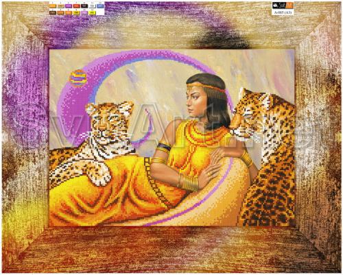 Egyptian and leopards on the couch - �� A-085