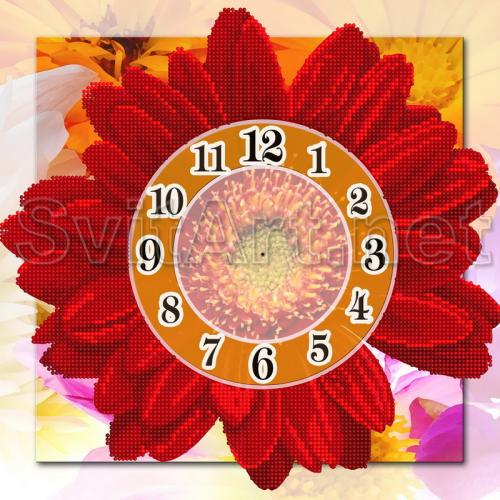 Clock - red flower - CH-004