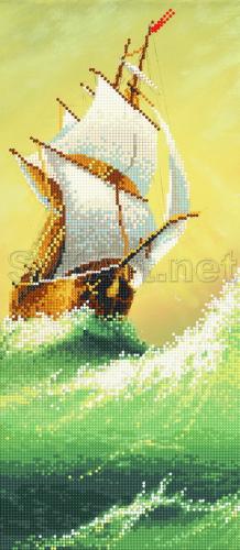 A sailboat in a raging sea - A-156