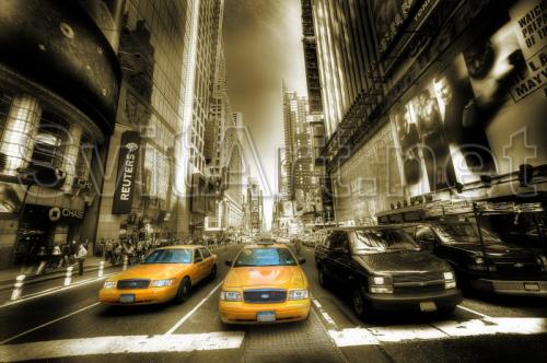 Machines of taxi on the municipal road - F-010