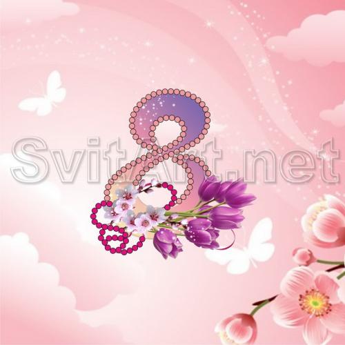 Eighth of March on a pink background - M-042