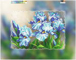 Blue lilies on stalks  - �� A-054a