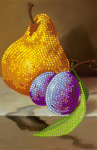 Pear and plums on the table - SI-179a