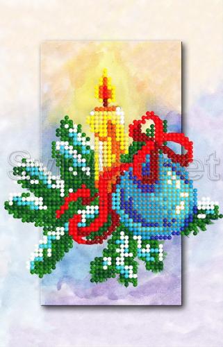 Candle with a spruce and a ball - NG-002