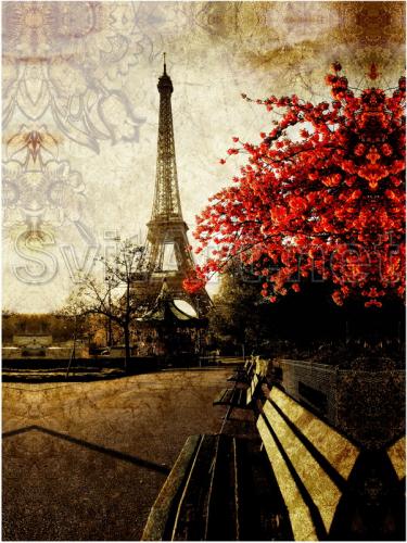 Retro photo of the Eiffel Tower - F-053a