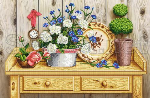 Still-life table with flowers - SI-660