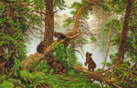 Painting - Morning in a Pine Forest - SI-203b