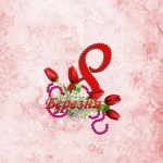 The eighth of March on a pink background with tulips - M-045